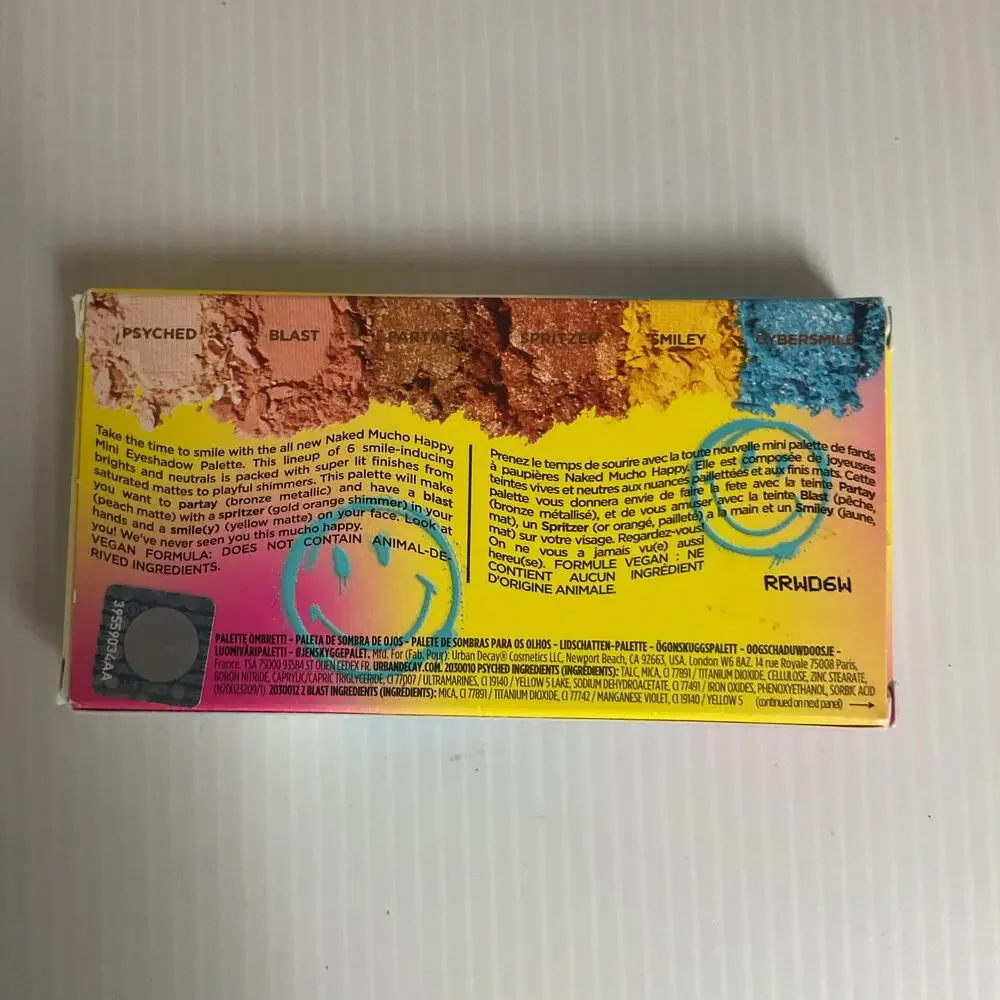 Urban Decay x Smiley Naked Mini Eyeshadow Palette – Bright & Neutral Colors NIB